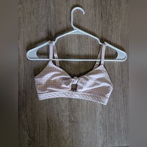 Albion Pink Gingham Knot-Front Swim Top